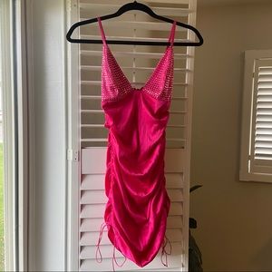 For love and lemons link sequin satin silk dress